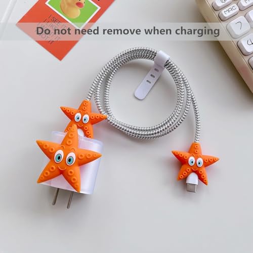 Image of Protective Charger Case for iPhone 15 14 13 12 11 Pro Max - 20W Charging Cable & Protective Cover -(Star Fish)