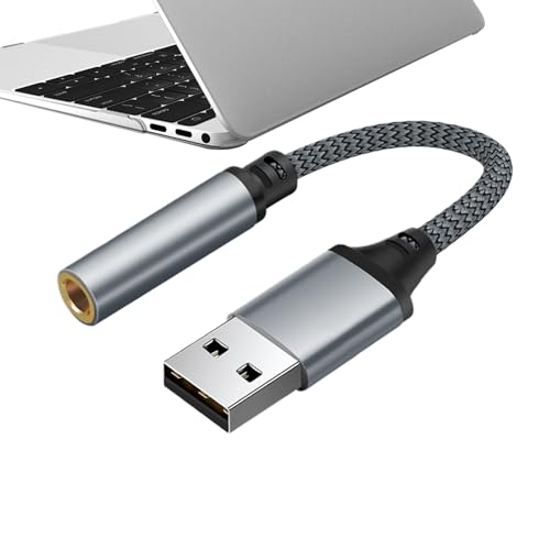 Adaptador USB a Jack: convertidor de sonido estéreo externo, cable de interfaz de conector de audio | Accesorio de transferencia de música compacta, dispositivo de conexión de alta fidelidad, herramie