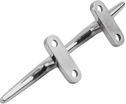 Miniatura 3 de Laorde Tacos de acero inoxidable de 10 pulgadas con base abierta, tacos de muelle de barco de grado marino con sujetadores para muelles de lanchas,