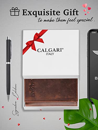 CALGARI® Italian Luxury Leather Wallets For Men | Trifold3