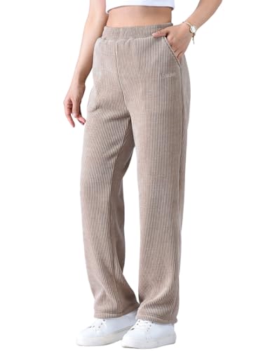 Zoulee Women's High-Rise Straight-Leg Pull-On Wide-Wale Corduroy Drawstring Pants2
