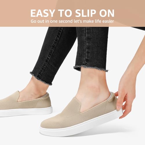 Image of STQ Slip on Shoes for Women Breathable Fashion Sneakers Comfortable Knit Casual Shoes