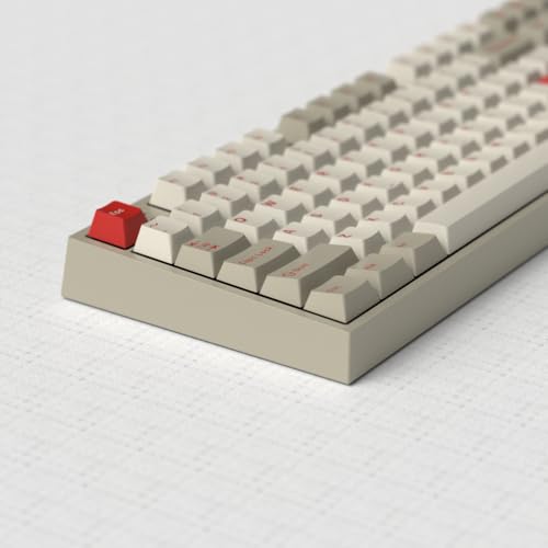 Image of Retro Style Dye-sub Keycaps, 163 Keys Cherry Profile, Double Shot Keycaps Set, Custom Key caps for MX Switches Mechanical Keyboard(Classic Red)