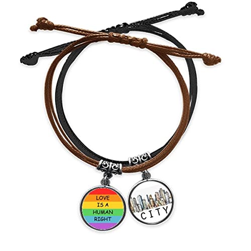 Bracelet drapeau arc-en-ciel en cuir pour festivals et quotidien
