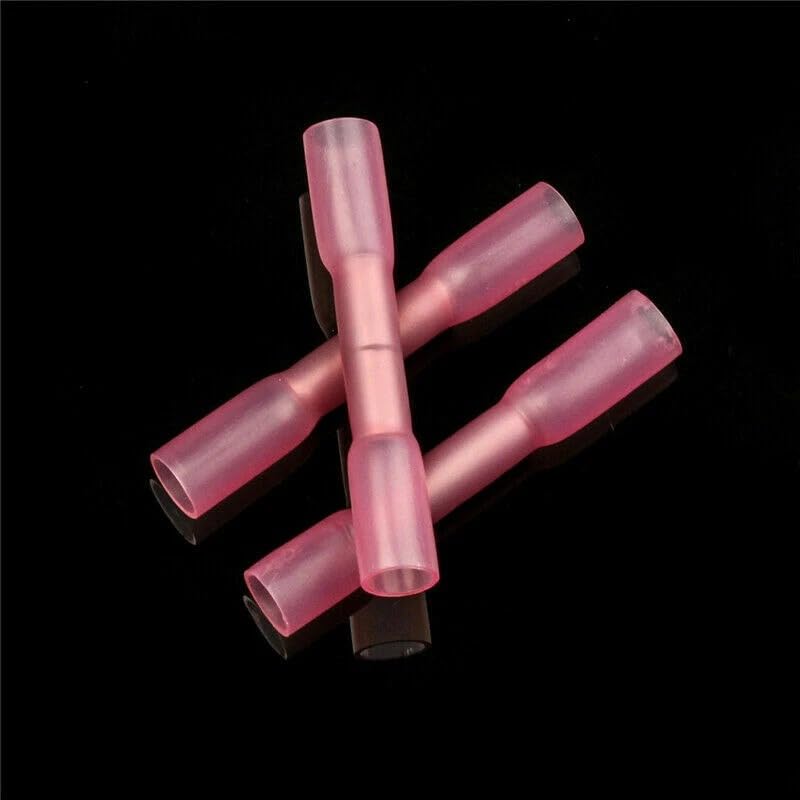500 Pcs of 18-22GA Red Heat Shrink Butt Wire Splice Connector Crimp Terminal