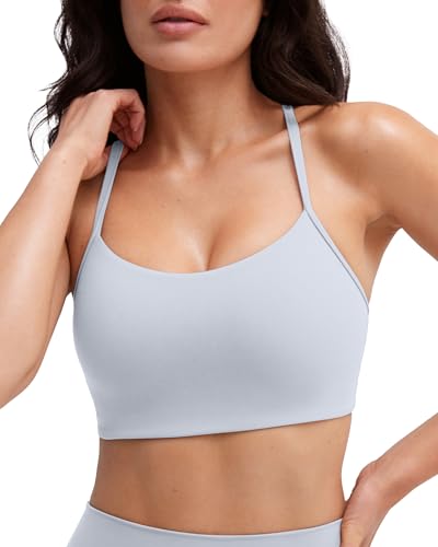 Image of PAVOI ACTIVE Yoga Racerback Bras for Women - Buttery Soft Low Support Scoop Neck Y-Back Thin Strap Sports Bra - FlexFlow