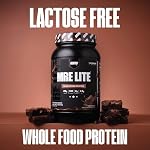 REDCON1 MRE Lite Whole Food Protein Powder, Fudge Brownie - Low Carb & Whey Free Meal Replacement with Animal Protein Blends - Easy to Digest Supplement Made with MCT Oils (30 Servings)
