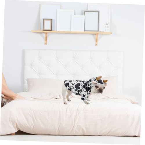 Disfraz de vaca para mascotas tamaño L blanco miniatura 7