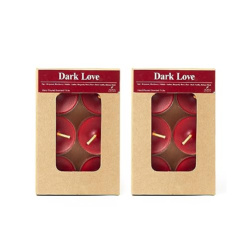 Image of AuraDecor Scented Soy Wax Acrylic Tealight Candle, Organic Luxury Aroma, Aromatic /Aromatherapy Candle || Burning Time Upto 4 Hours (Dark Love, Pack of 12 Tealights)