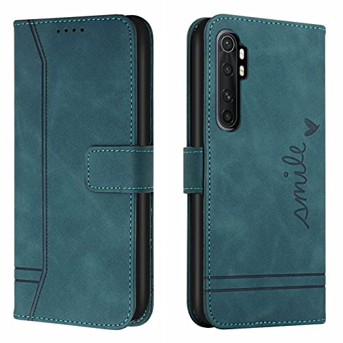 Lihondar Cover per Xiaomi Mi Note 10 Lite 5G, Custodia Xiaomi Mi Note 10 Lite 5G Portafoglio, Flip Libro Wallet Case Antiurto Custodia in Pelle PU, Slot per Schede, con Magnetica a Scatto (Verde)