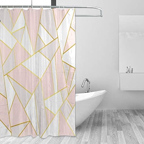ALAZA Shower Curtain, Turquoise Blue Plaid Bathroom Waterproof Polyester Curtains Accessories With Hooks For Home Decorative (153cm x 183cm)
