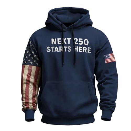 Sudadera con capucha y estampado America para tardes casuales de invierno