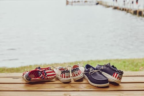 Image of HEYDUDE Wally Patriotic, Mens Shoes, Slip-on Loafers, Comfortable & Light-Weight