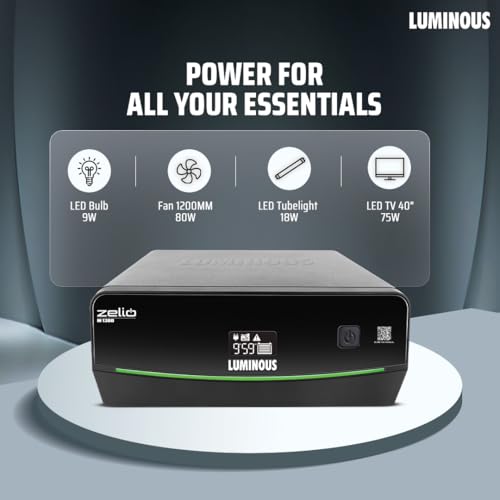 Image of Luminous Zelio M 1300 Sine Wave Inverter Ideal for Home,Office & Shops | 1100VA Inverter | Reliable Power Backup | High Performance| Easy Installation | 36 Months Warranty