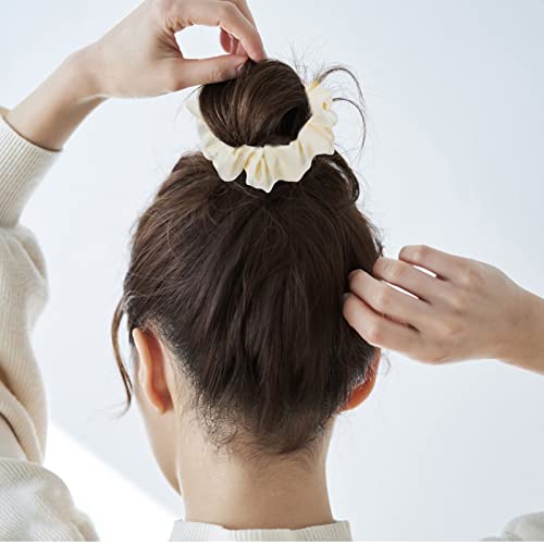 Satin Hair Scrunchies For Women, 10 Pack Neutral Satin Hair Ties Ponytail Holder Hair Accessories For Women Girls Gifts #TOP6