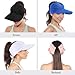 Sun Visor Hats, Wide Brim Sun Hats for Women, UPF 50+ UV Protection Visors for Women, Foldable Packable Ponytail Beach Summer Visor Hat for Sports, Tennis, Golf, Running, Black