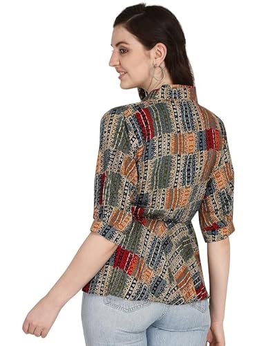 Image of OM SAI LATEST CREATION Women Solid Western Top with Half Sleeves for Office Wear, Casual Wear, Top for Women.