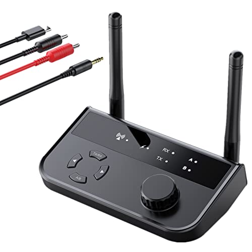 Bluetooth 5.3 Audio Adapter, 2 in 1 Bluetooth Wireless AUX ...