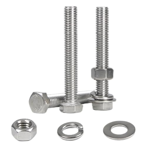 Tornillos de cabeza hexagonal de 3/8-16 x 2-1/2 con tuercas y arandelas de acero inoxidable