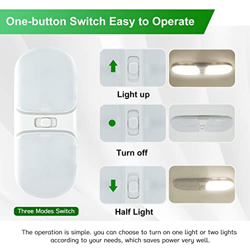 4Pack Rv Lights Interior, 204 Led Camper Lights, 3 Color Modes Stepless Dimmable12V Rv Interior Lights, Super Bright Rv Ceiling Dome Light For Rv/Camper/Car/Trailer Boat (Warm Cool Natural White) #TOP4