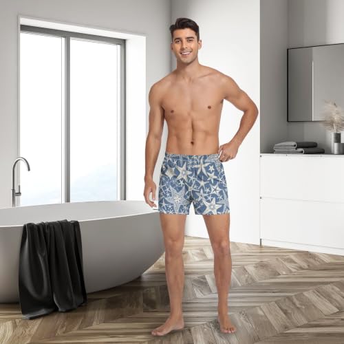 Image of Men's Boxer Shorts Cotton Loose Underwear with Button Fly