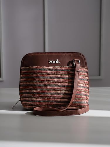 Image of ZOUK Printed Vegan Leather Out Of Office Sling Bag With Adjustable Strap For Women's Girls
