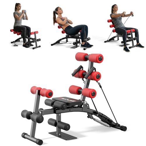 seanleecore Ab Machine with Squat machine, Multi-Functional Adjustable Ab Trainer, Ab Workout Bench...