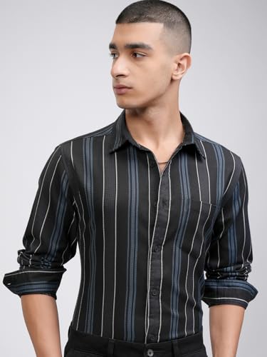Image of Highlander Men's Striped Slim Fit Shirt