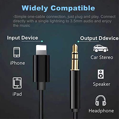 Paise Aux Cord For Iphone,Apple Mfi Certified Lightning To 3.5Mm Aux Audio Cable For Car Compatible For Iphone 12/11/Xs/Xr/X 8 7 6 5,Home Stereo, Headphone - 3.3Ft(Black) #TOP1