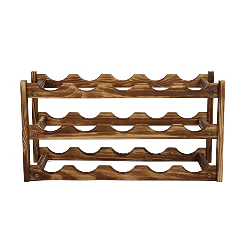 Soporte para botellas de vino de madera de 3 capas 15 botellas miniatura 3