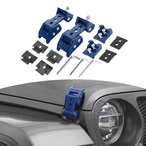 RT-TCZ Aluminum Hood Latches Catches Blue for Jeep Wrangler/Gladiator 2007+