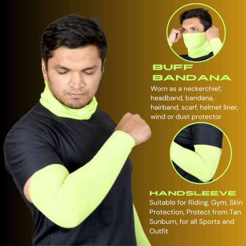 Image of NEON ROCK Winter Pure Cotton Combo Bandan Super Soft, Breathable for Winter Head, Hair & Arm Cover with UV Protection for Headband, Soft Neck Scarf for Biking, Gym, Yoga & Outdoor Use