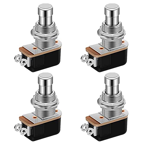 Guuzi 4 Piezas Spst 2Pines Momentáneo Suave Tacto Botón Guitarra Eléctrica Pedal Interruptor Apagado (Encendido)