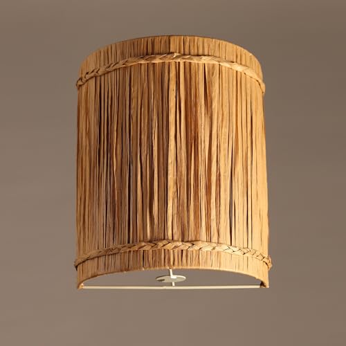 Image of Habere India-All the Cultures Fabricating India Bamboo Wall Lamps | Cane and Rattan for Living Rooms | Cafe Lights | Raffia Wall Lamp | Lamps for Bedroom (Medium: L25 x W13 x H30 cm)