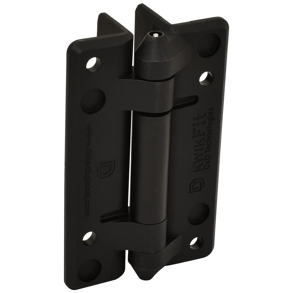 D&D TECHNOLOGIESKF3PPS KwikFit Polymer General Purpose Gate Hinge, Non Self-Closing, Screw-On to The Gate, 2 Count