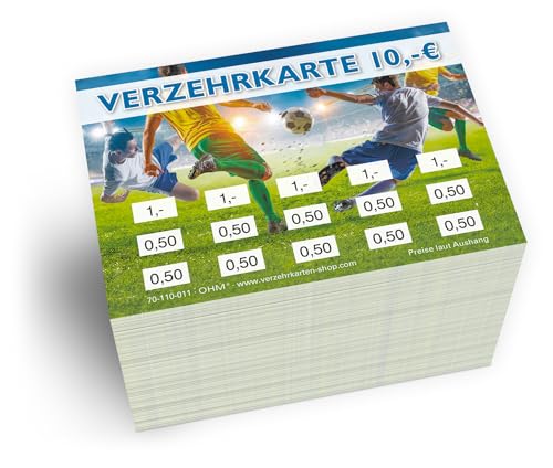 250 Verzehrkarten DIN A7 Gesamtwert 10 Euro praktische Alternative zu Wertmarken für Vereine Gastronomie etc. einfaches bargeldloses Bezahlen