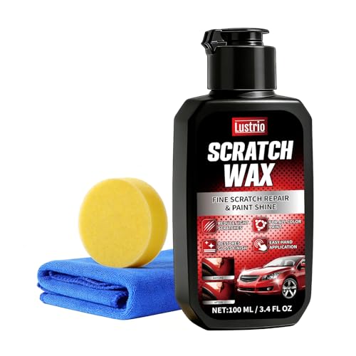 LUSTRIO Car Scratch & Swirl Remover – 3.4 oz Polishing Wax for All Paints