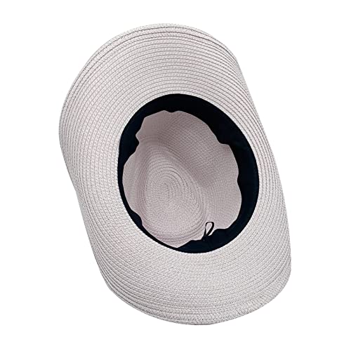 Image of Western Straw Cowboy Hat for Women Beach Sun Hat for Men Wide Brim Fedora Hat Cowgirl Hats Summer Panama Hat