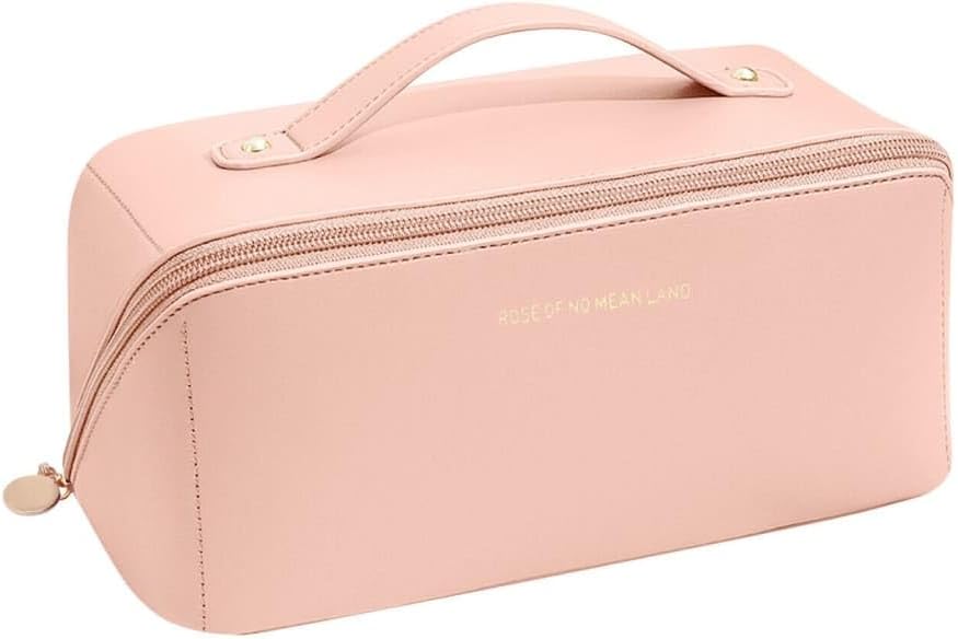 elegant large-capacity retro cosmetic handbag pink