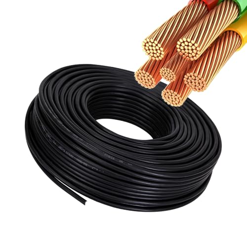 Câble flexible 5 conducteurs en cuivre de 50FT (5x0,34mm²) avec gaine PVC noir résistant