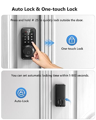 Zowill Wifi Smart Lock App Control, Keyless Entry Door Lock With Remotely Control, Touchscreen Keypads, Auto Lock Smart Deadbolt For Front Door, Home, Airbnb(Included G2 Gateway) #TOP3
