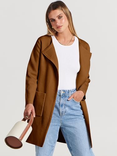 Image of ANRABESS Womens Cardigan Sweater Open Front Knit Long Coatigan Dressy Casual Jacket Coat 2026 Fall Outfits Classy Clothes