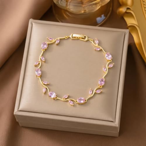 Image of Fashion Frill Tulip Bracelets For Women Stylish | Gold Plated Bracelet For Girls Stylish | Stainless Steel Jewellery For Woman Bracelet | Adjustable Hand Bracelet Set For Women | Birthday Gifts For Woman, Girls