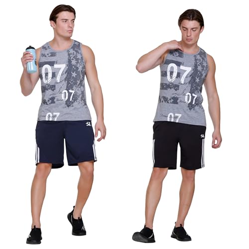 Image of Men's Shorts | Shorts for Men's | Men's Cotton Shorts | Dual Pocket Sleep Shorts - Regular Shorts - Workout, Gym, Running, Sports and Yoga Shorts - Pack of 2