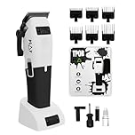 TPOB Play Barber Hair Clippers for Men 7500 RPM with Rubber Green/Black/Pink Grips (White)