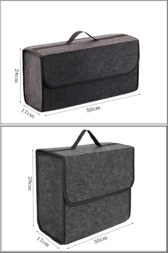 Image of JVCV COMBO PACK - Car Trunk Boot Organizer, Car Storage and Organizer Anti Slip Car Accessories Organizer for Car, Suv, Sedan, Truck, Minivan Anti Slip Bottom (LARGE + SMALL).