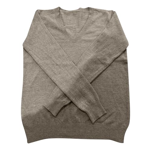 OIOLOYJM Fall Cashmere Sweaters for Women 2025 V Neck Long Sleeve Tops Knitted Pullovers Lightweight Merino Wool Sweater