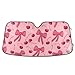 Bow Cherry Pink Windshield Sun Shade Blocks UV Rays Sun Visor Protector Sunshade Accordion Folding Sun Reflector Auto for Car Truck SUV to Keep Your Vehicle Cool