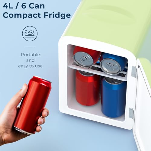 Antarctic Star 4L/6 Cans Compact Refrigerator,Portable Mini Fridge Skin Care,Cooler and Warmer for Bedroom,Car,Office &  - Additional View