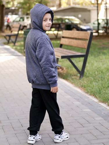 Image of Boys Zip Up Hoodie Kid Hooded Jacket | Fleece Lining,Soft Warm coat,Fall Winter Outwear for 6-15 Years Unisex,Sweatshirt Suitable for School,Outdoor